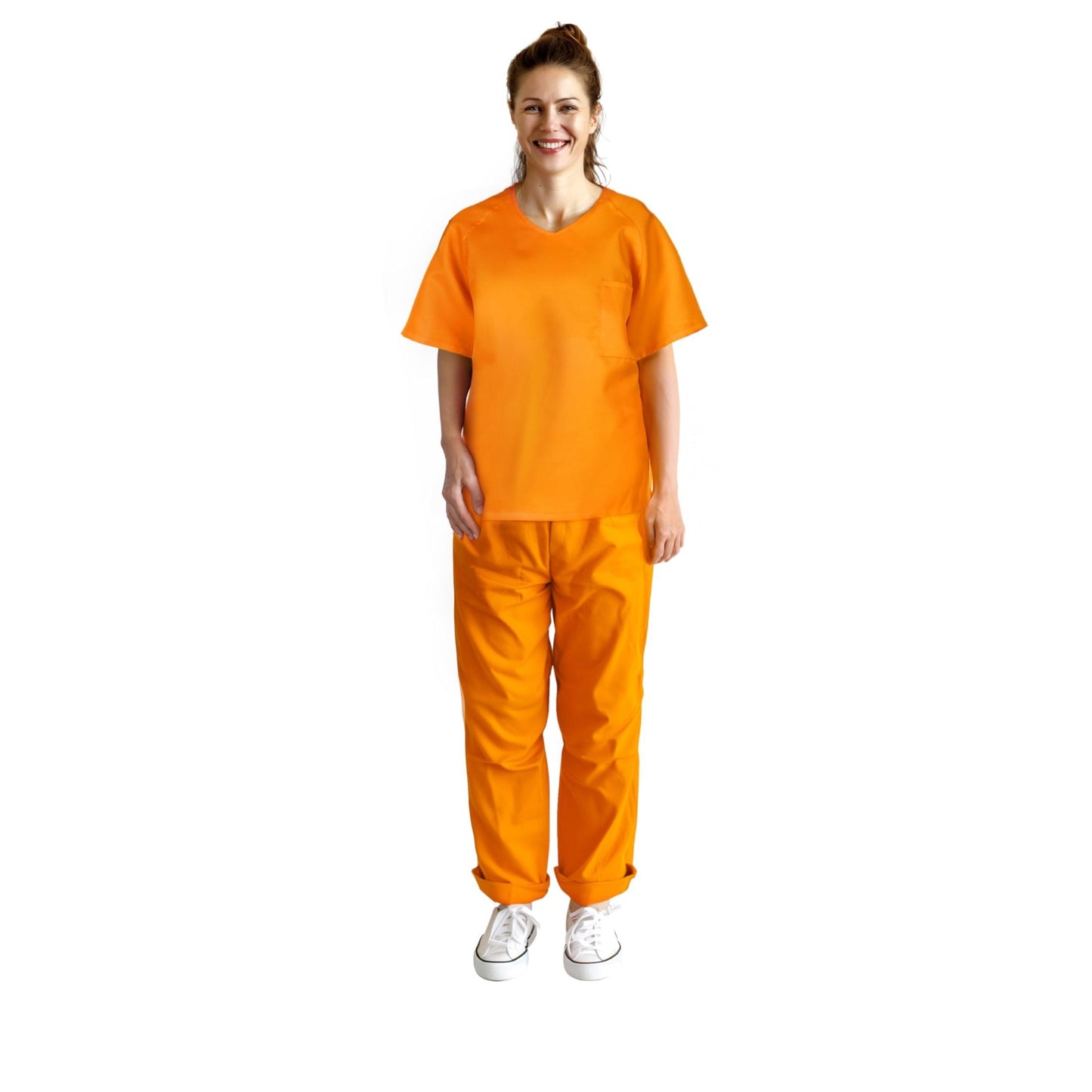 HOMELEX Orange Prisioner Women Costume Jail Inmate Suit Halloween Criminal Adults
