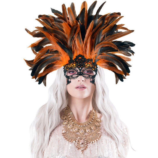 HOMELEX Masquerade Mask for Women with Feathers Halloween Mardi Gras Cosplay Party Costume