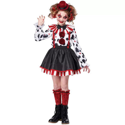 Clown Costume with Hat and Suspenders
