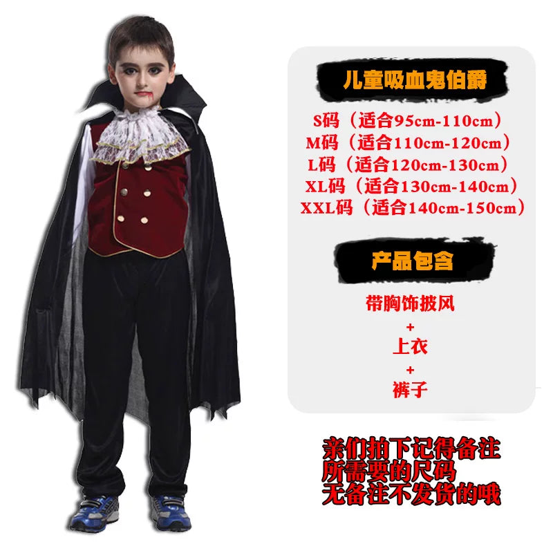 Children's Vampire Costume with Cape and Pants