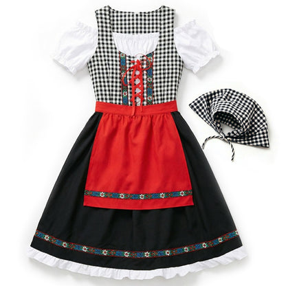 Folk-Style Carnival Dress with Bonnet
