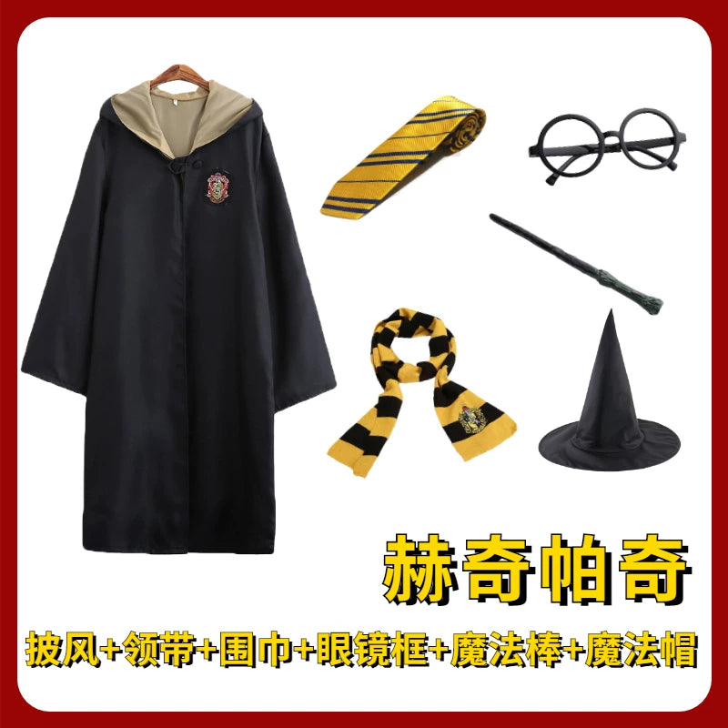 Black hooded carnival cloak for cosplay