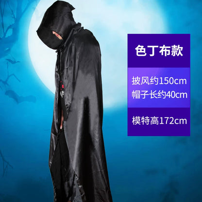 Black Costume Cloak with Large Hood