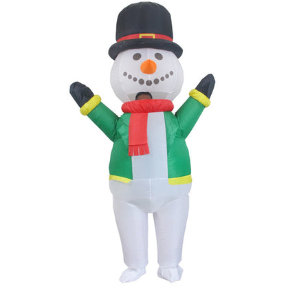 Green Inflatable Snowman Costume, One Size