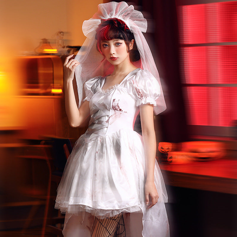 Costume Dress with Veil, Gothic Style