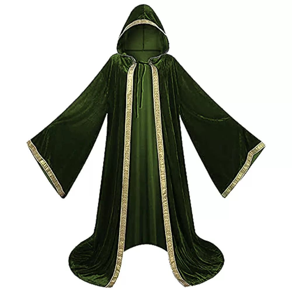 Dark Green Hooded Carnival Cloak