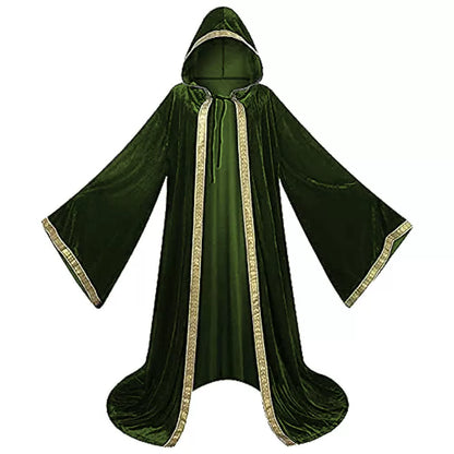 Dark Green Hooded Carnival Cloak