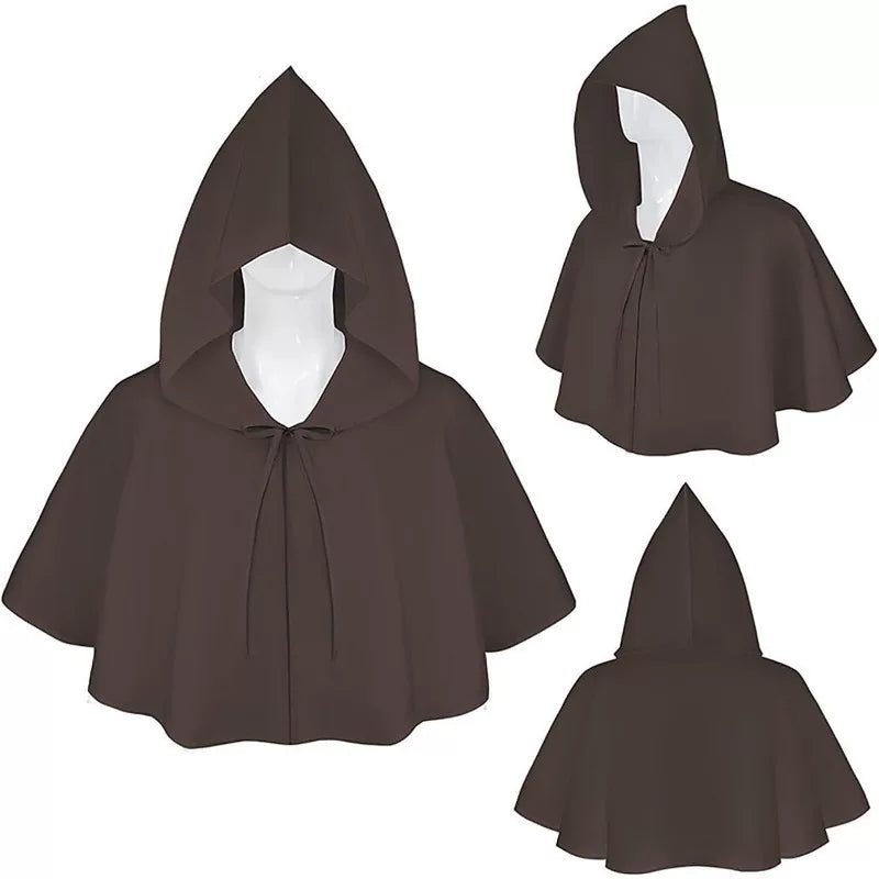 Dark Brown Hooded Costume Cloak