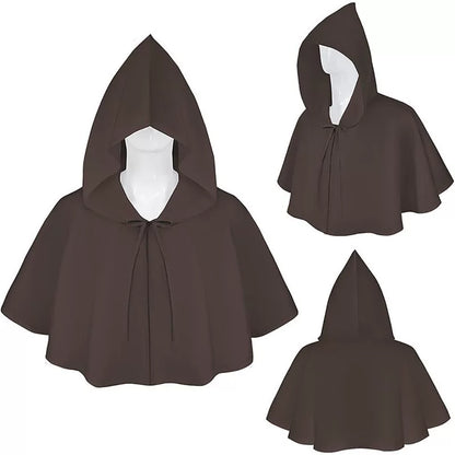 Dark Brown Hooded Costume Cloak
