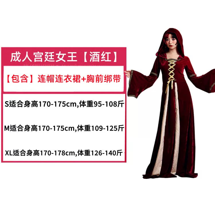 Medieval Hooded Dress with Lacing