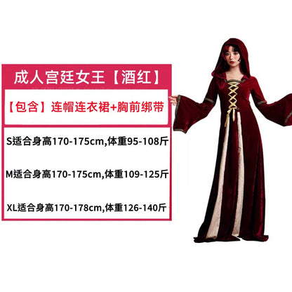 Medieval Hooded Dress with Lacing