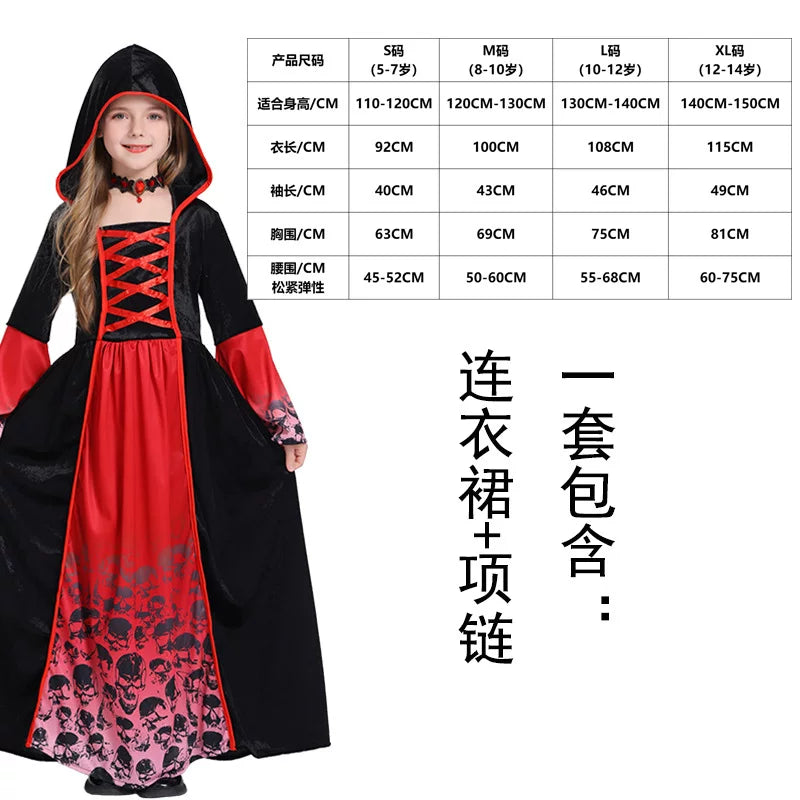 Hooded vampire costume dress, gothic look