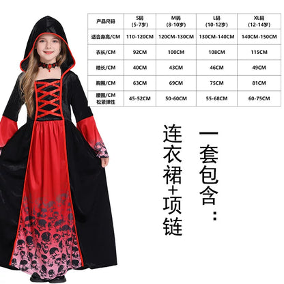 Hooded vampire costume dress, gothic look