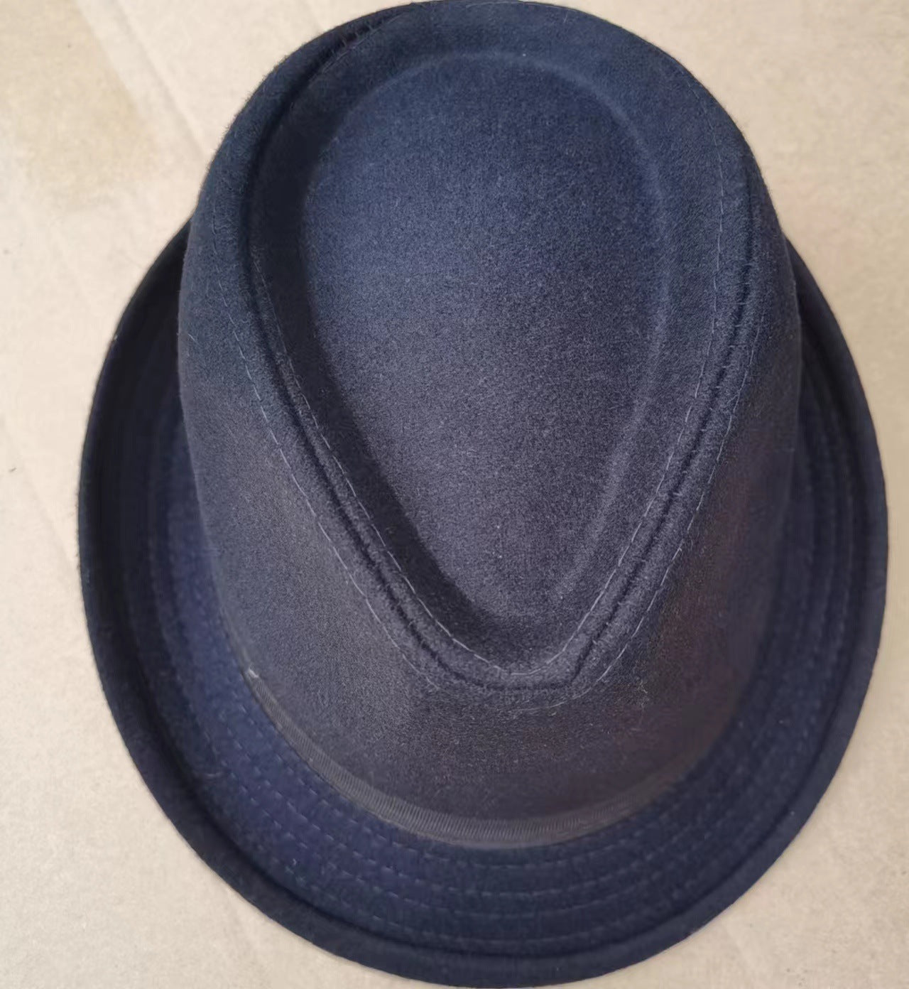 Dark Blue Wool Felt Carnival Bucket Hat