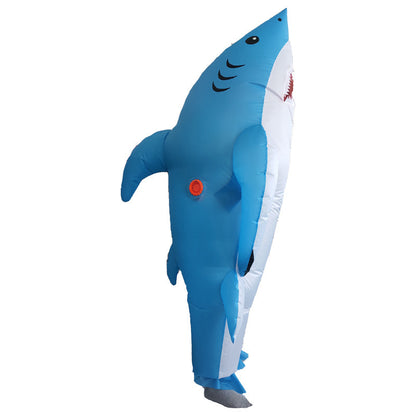 Blue Inflatable Shark Costume, One Size