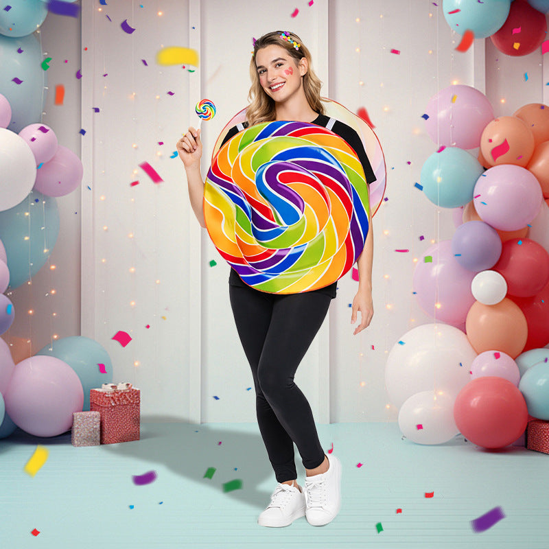 Candy Costume with Rainbow Pattern