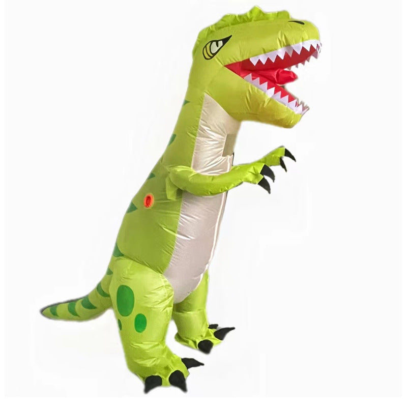 Green inflatable dinosaur costume for parties