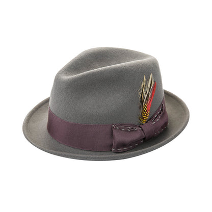Carnival Fedora Hat with Feathers for Masquerade