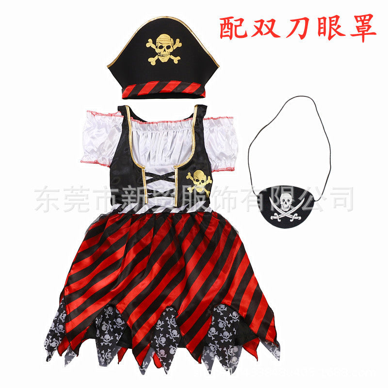 Pirate Costume Dress with Hat and Eye Patch