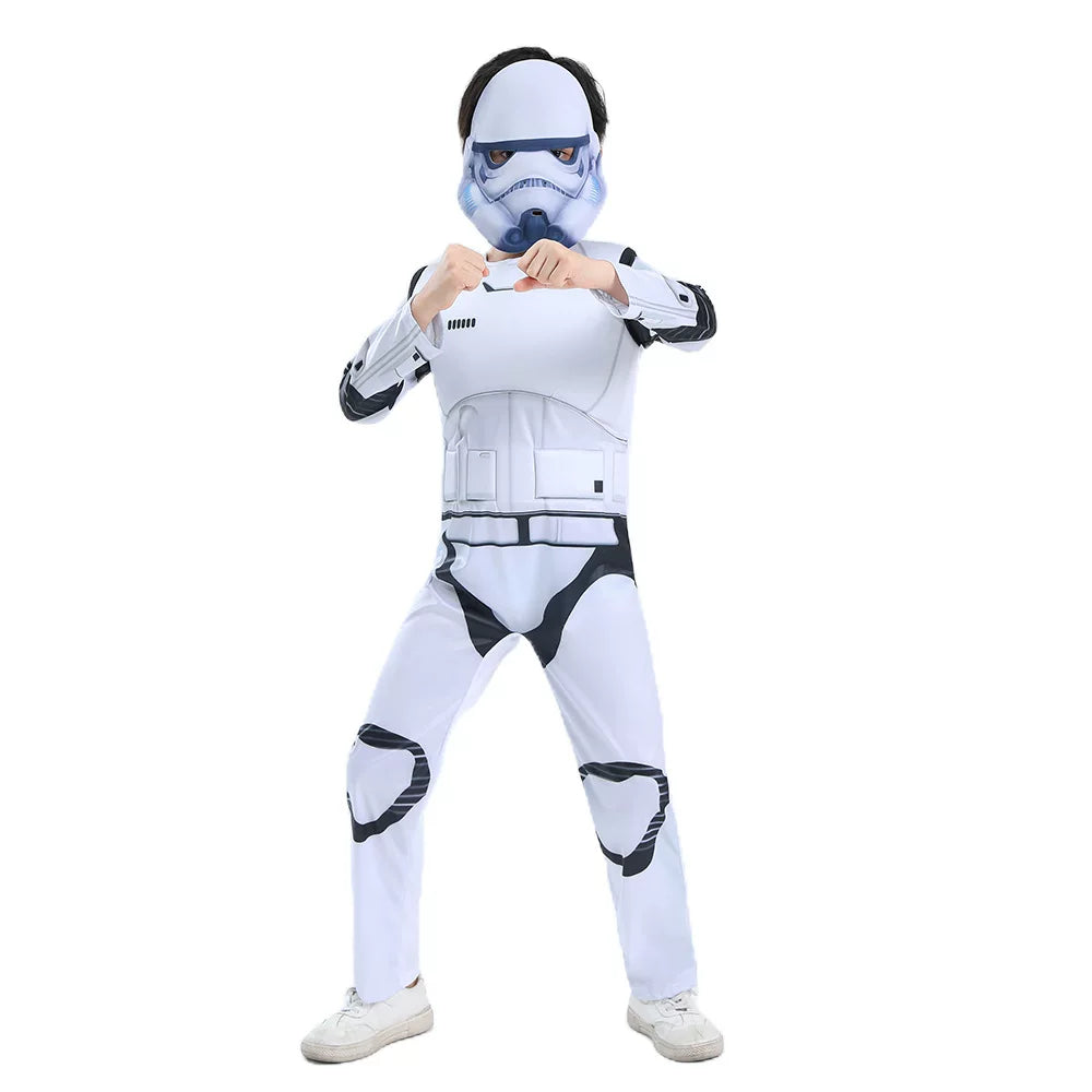 White Futuristic Soldier Cosplay Costume