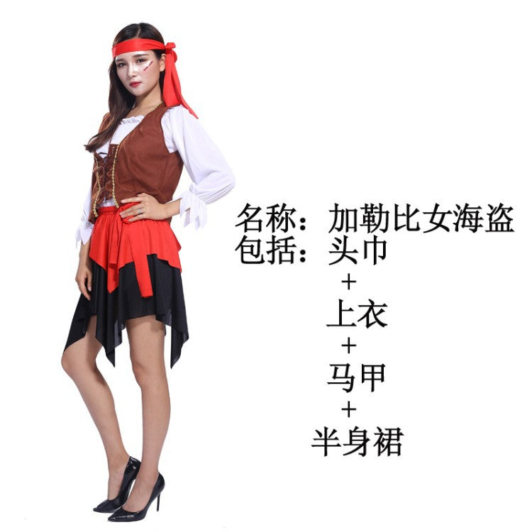 Pirate Costume with Corset and Scarf