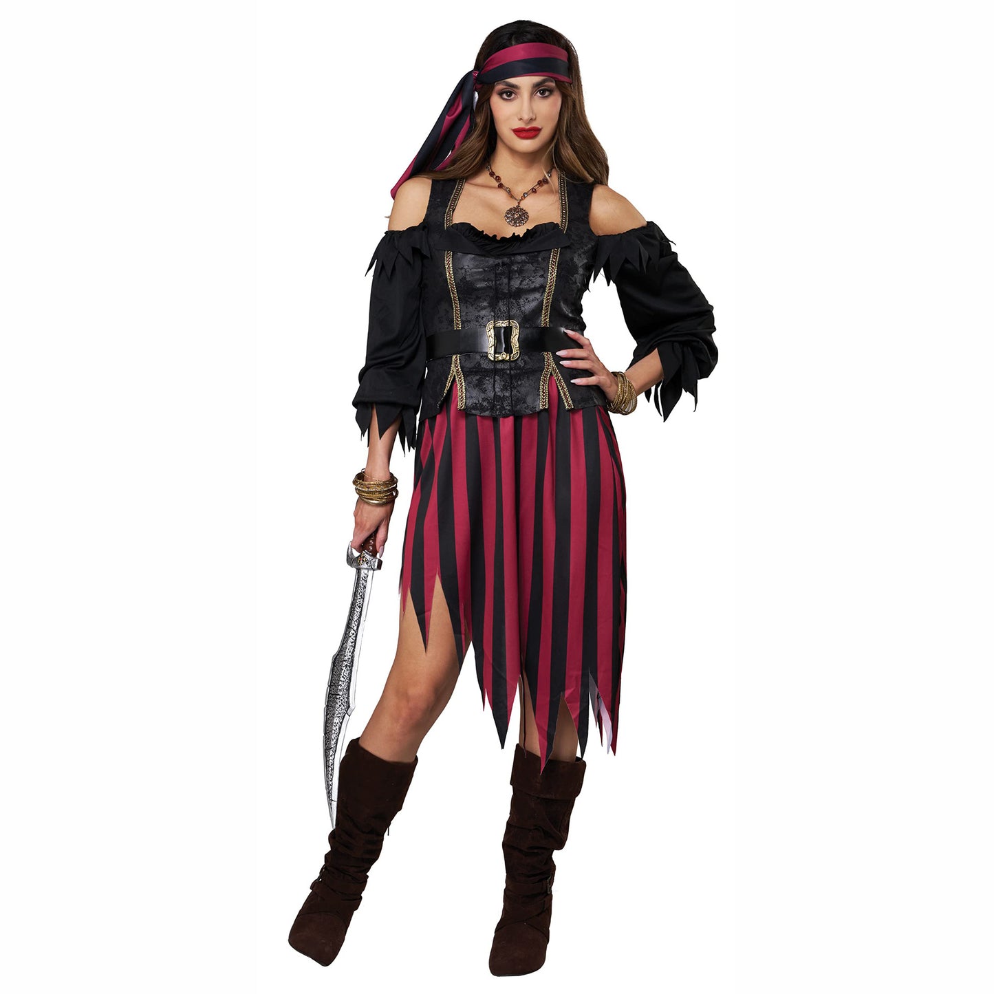 Pirate Cosplay Costume with Corset and Headscarf
