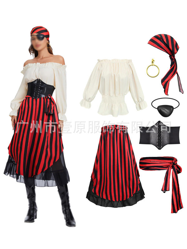Victorian-style pirate costume set