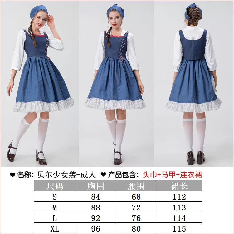 Folk-Style Carnival Costume: Blue Dress