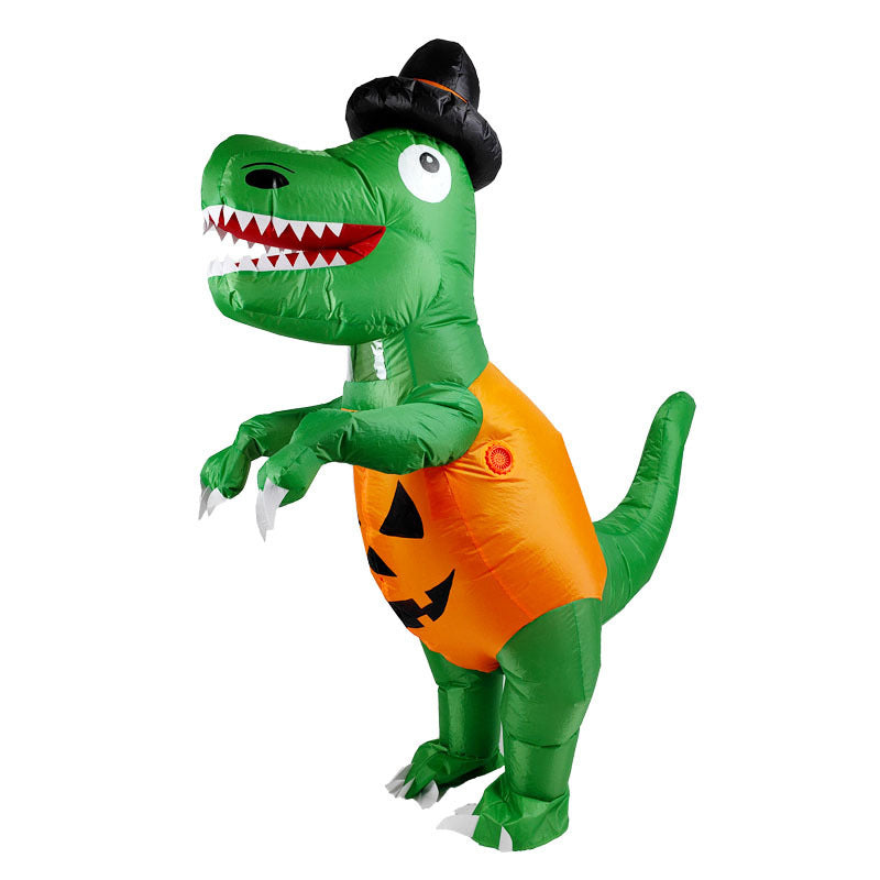 Inflatable dinosaur costume with pumpkin insert