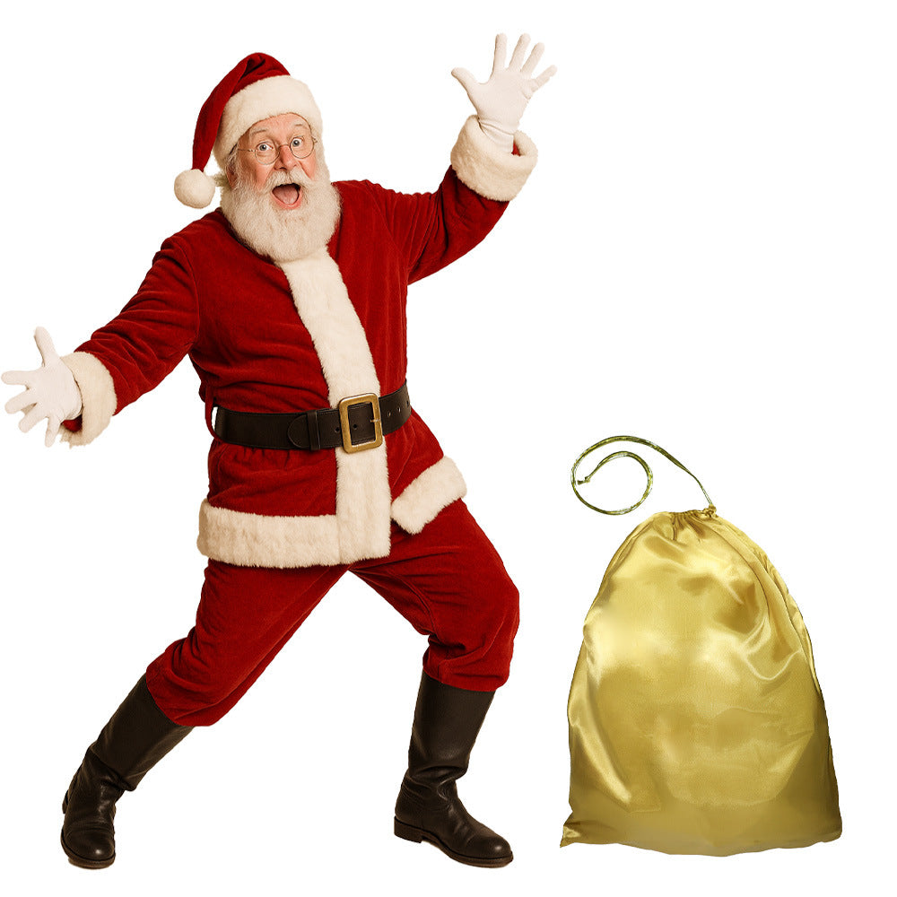 Gold Drawstring Gift Bag for Christmas