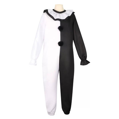 Black and White Clown Jumpsuit Costume for Halloween