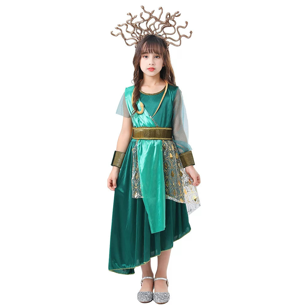 Medusa Costume: Dress with Headpiece for Halloween