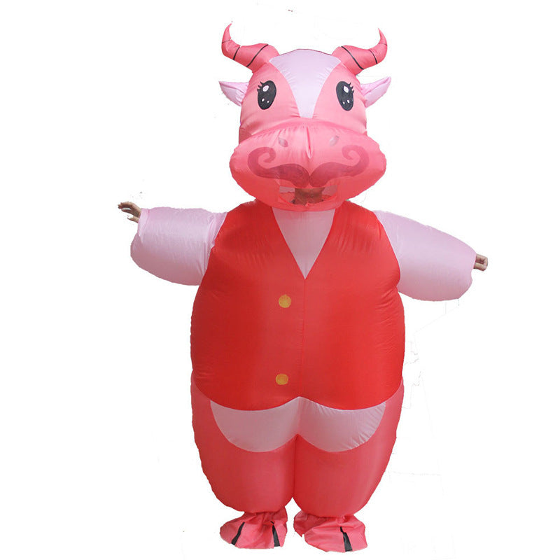 Inflatable Bull Costume with Horns for Parties