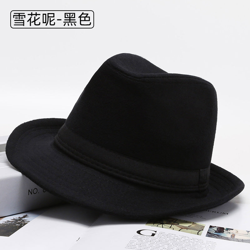 Black Carnival Fedora Hat with Wide Brim