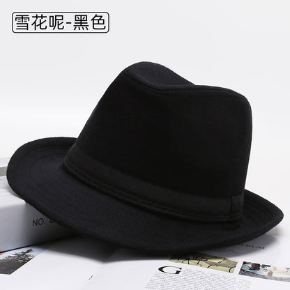 Black Carnival Fedora Hat with Wide Brim