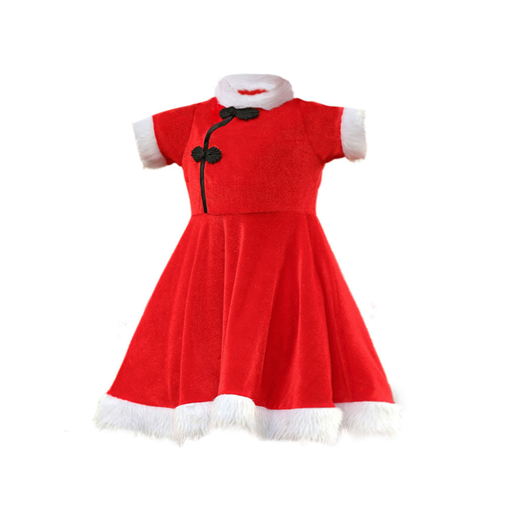 Children's Red Chinese-Style Holiday Dress