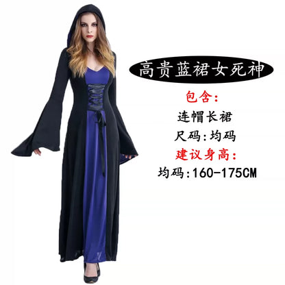 Gothic Hooded Robe with Lacing