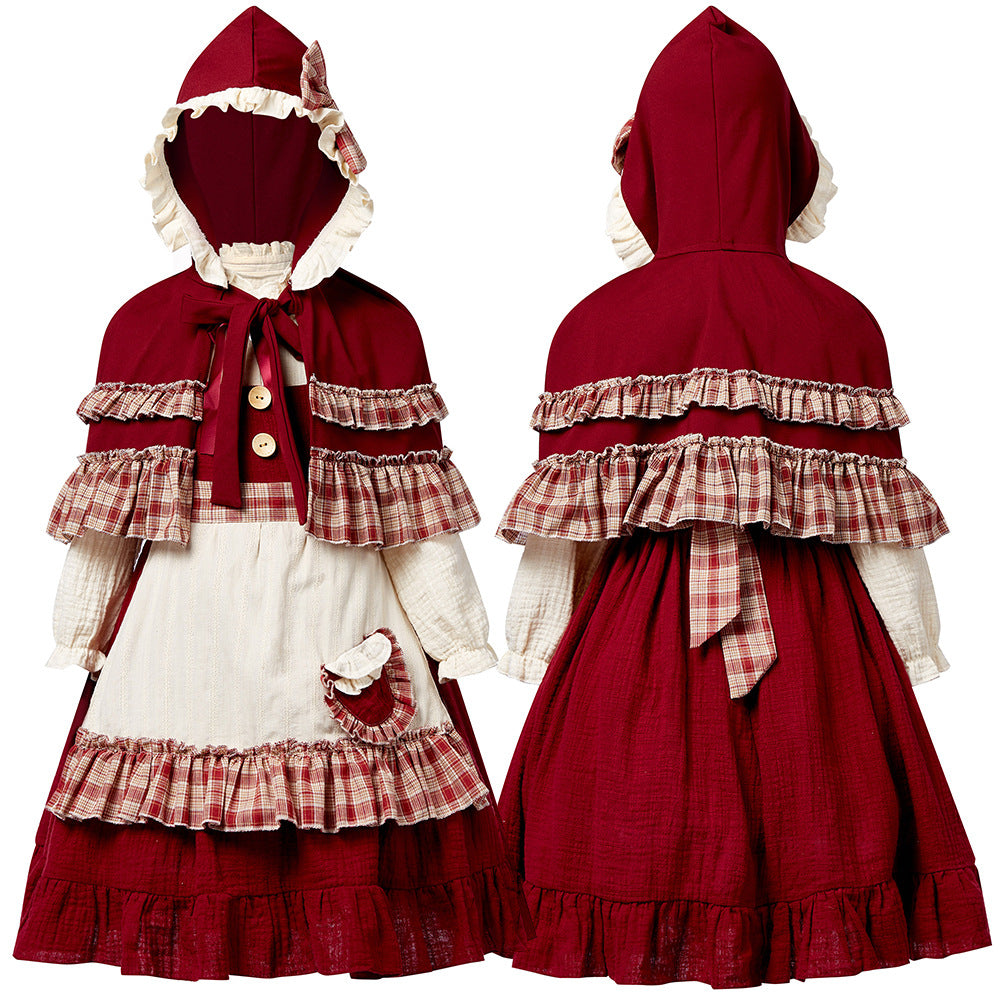 Little Red Riding Hood costume dress with hood