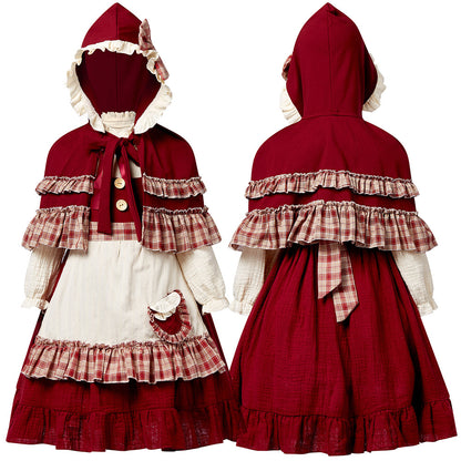 Little Red Riding Hood costume dress with hood