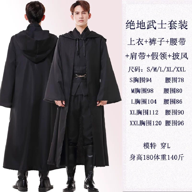 Costume set with a long robe and hood