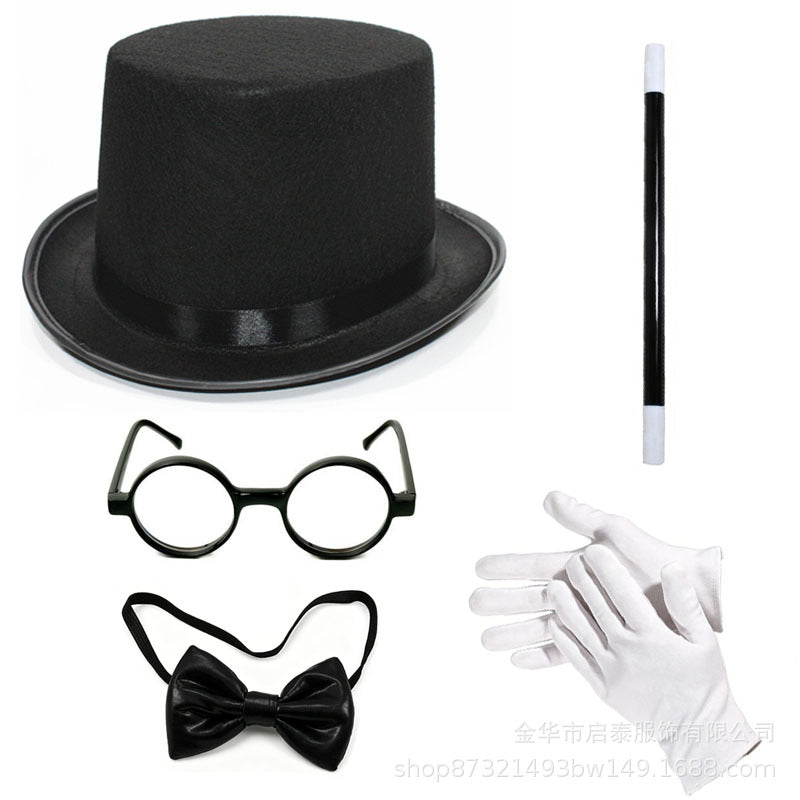 Magician Costume Hat with Halloween Accessories