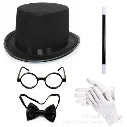 Magician Costume Hat with Halloween Accessories