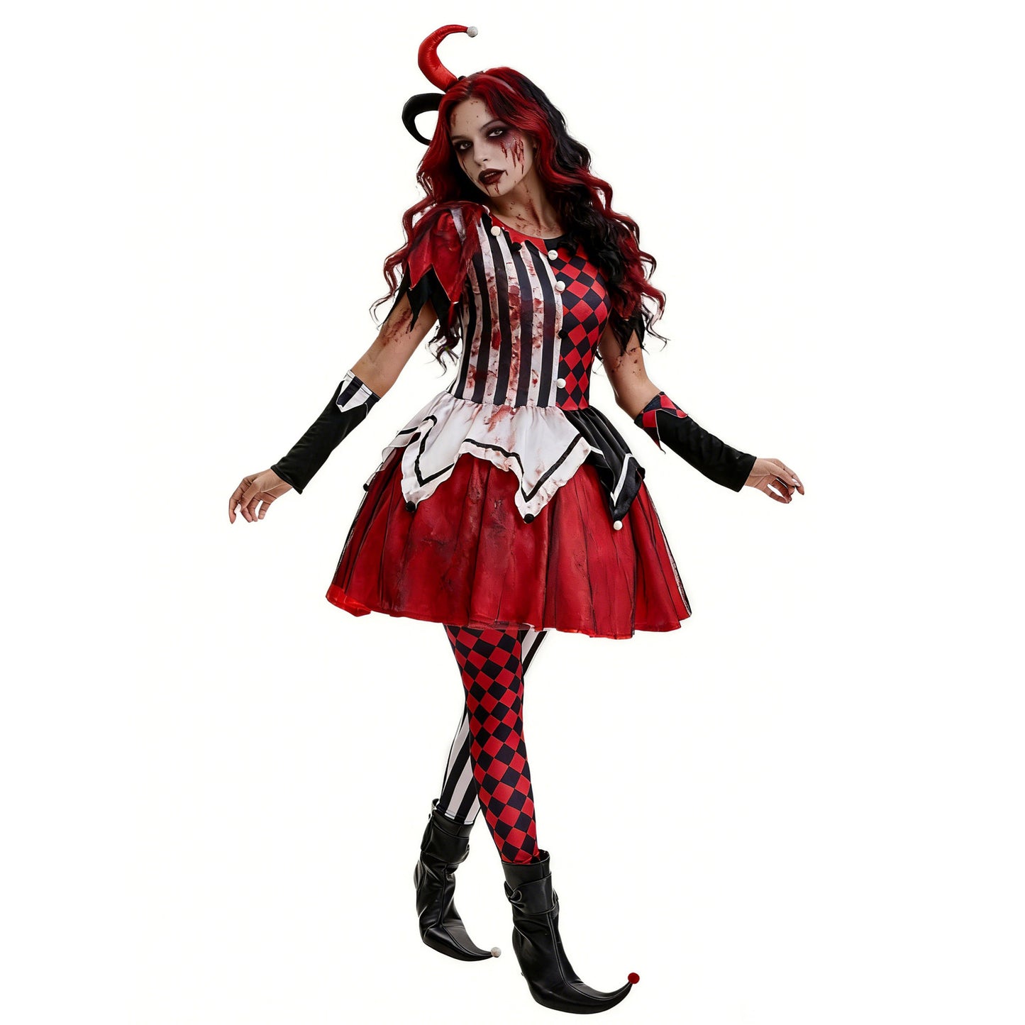 Halloween and cosplay harlequin clown costume