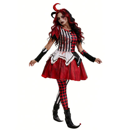 Halloween and cosplay harlequin clown costume