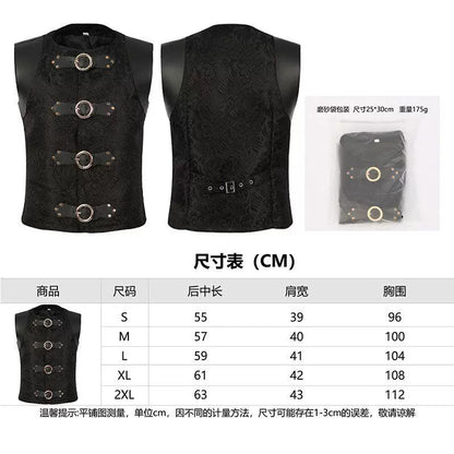 Gothic Sleeveless Buckle Vest for Cosplay