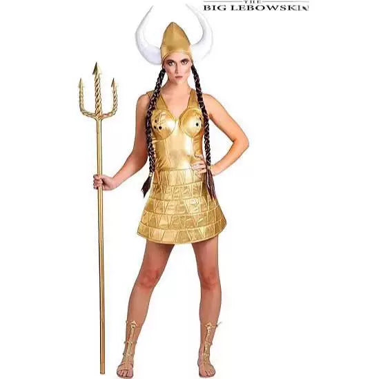 Fantasy Costume: Gold Dress, Horns, Trident