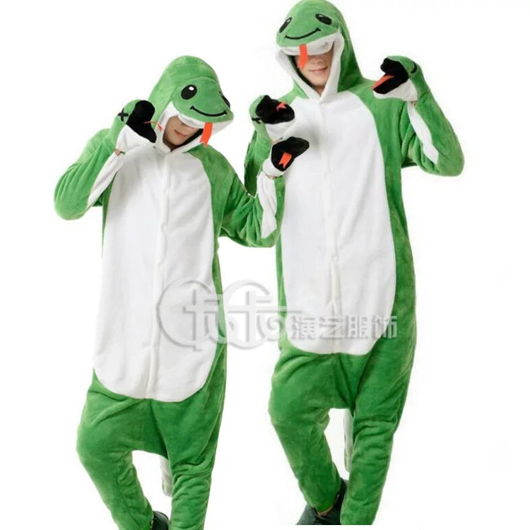 Snake Kigurumi, hooded onesie with a face