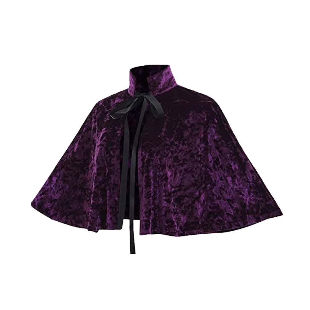 Purple Costume Cloak with High Collar