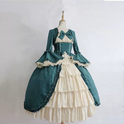 Victorian-Style Ball Gown with Ruffles