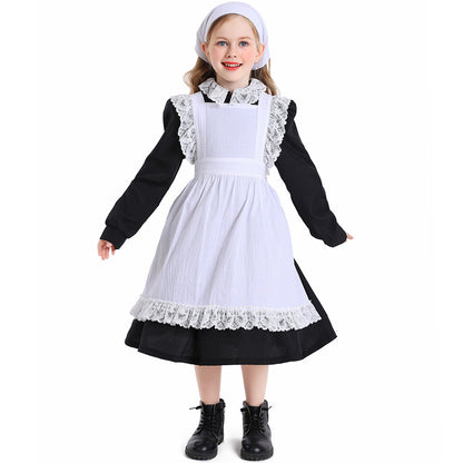 Black and White Maid Costume with Apron